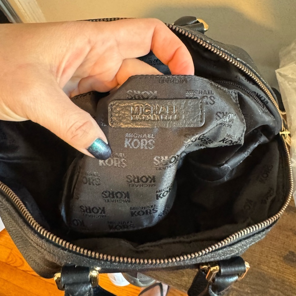 Michael Kors Black Satchel with Gold Accents - Picture 10 of 10
